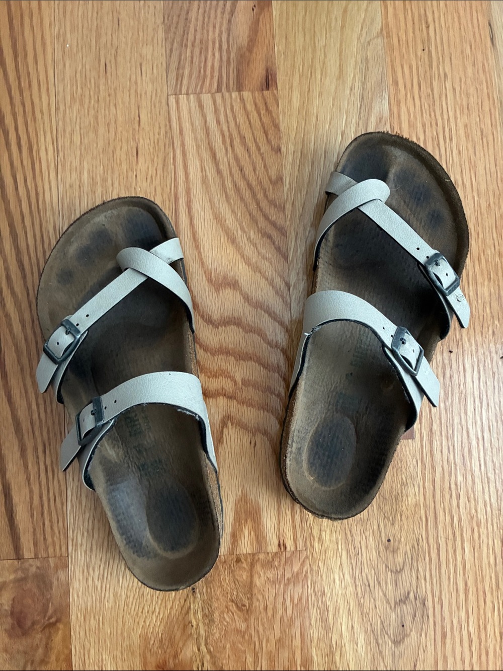 Birkenstock Women's Double Strap Sandals in Light Gray